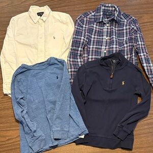 Polo Ralph Lauren Size 7 Dress Shirts Pullover Long Sleeve Bundle of 4